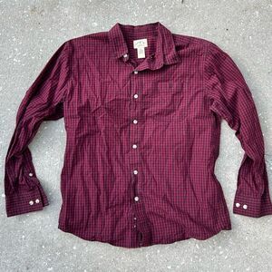 Blue Mountain Red Plaid Button Down Men’s Shirt Long Sleeve